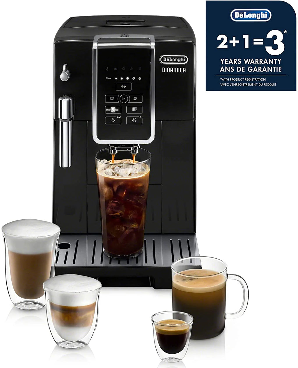 Automatic Espresso Maker with iced-coffee, black T433296