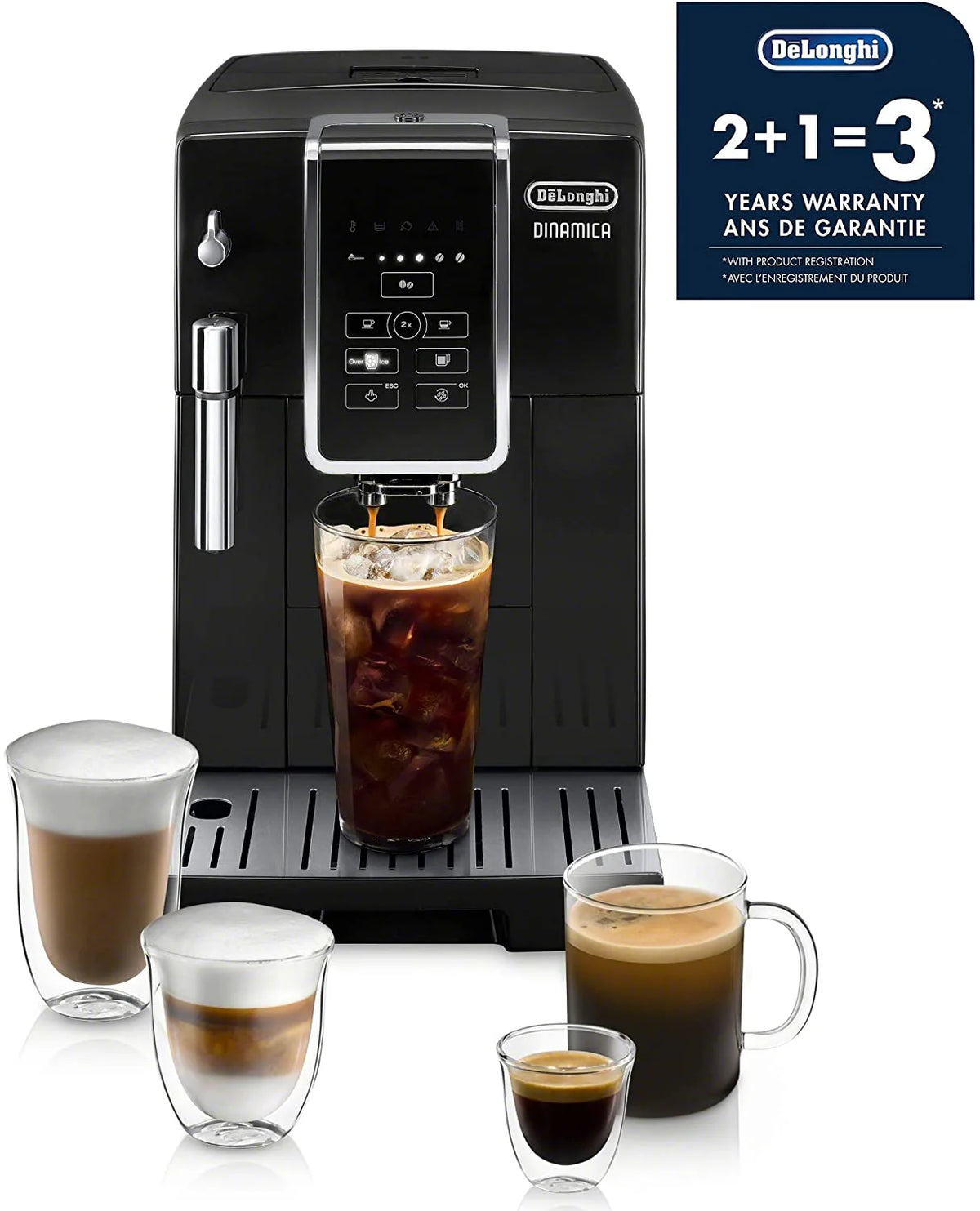 Automatic Espresso Maker with iced-coffee, black T433296