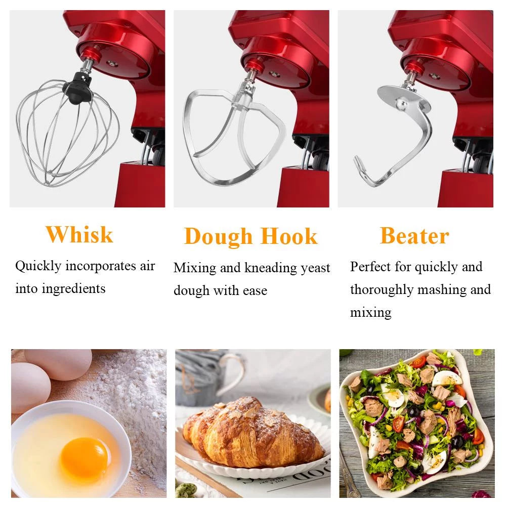 7.5QT 6-Speed Tilt-Head Electric Stand Mixer with Stainless Steel Bowl, Red V483