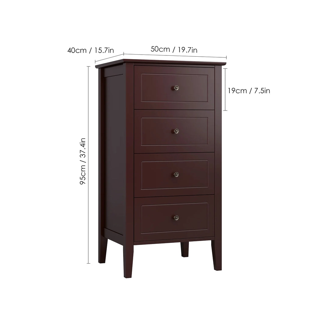 White 4 Drawer Wood Dresser C267