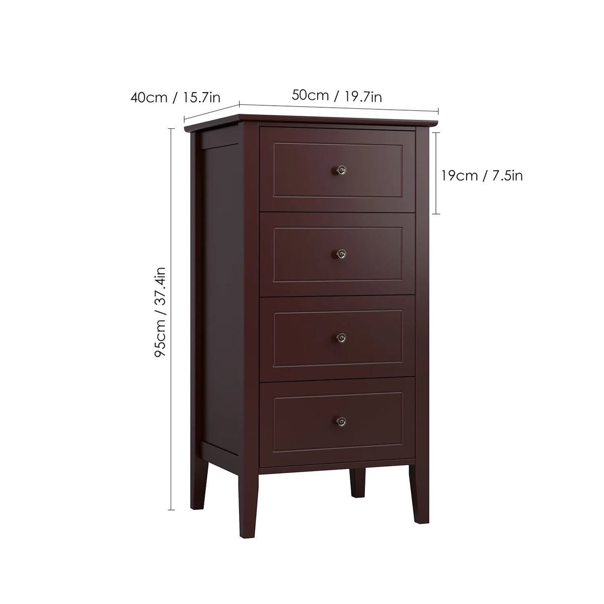 White 4 Drawer Wood Dresser C267