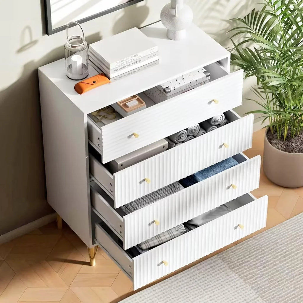 White 4 Drawer Dresser Set of 2 O7248
