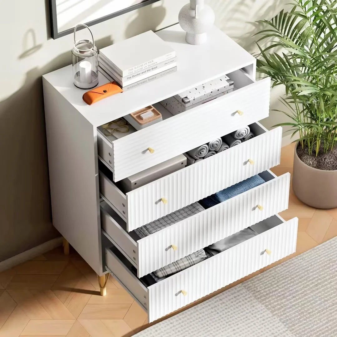 White 4 Drawer Dresser Set of 2 O7248
