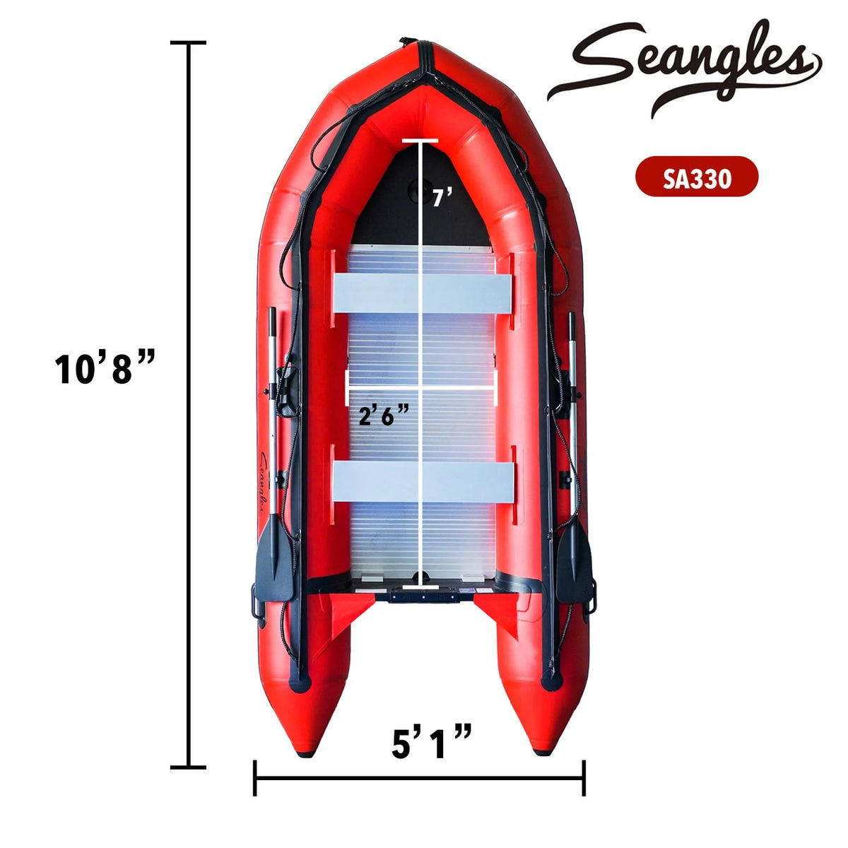 Inflatable Boat 4 Person Aluminum Floor Heavy Duty Saltwater Fishing Boat L943880