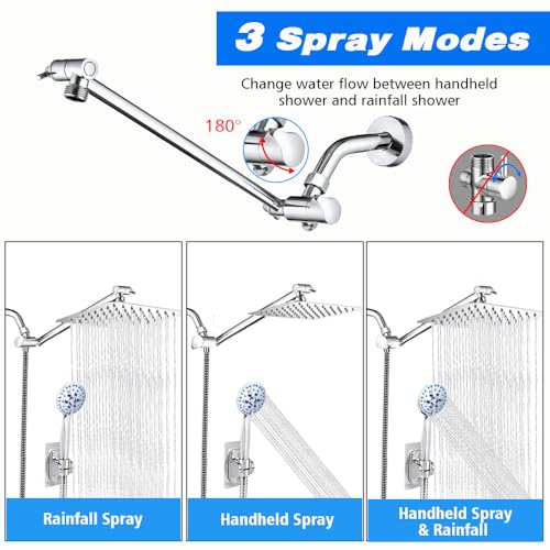 12" Rain Shower Head with Handheld Spray Combo F79013
