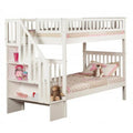 White Twin Over Twin Size Stair Bunkbed R492634