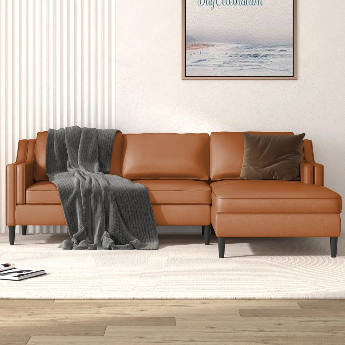 Leather Sectional Sofa with Right Facing Chaise G85050