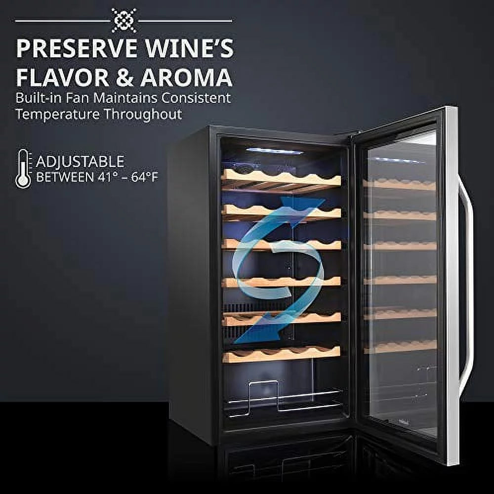 28 Bottle Compressor Wine Cooler Refrigerator with Lock E412