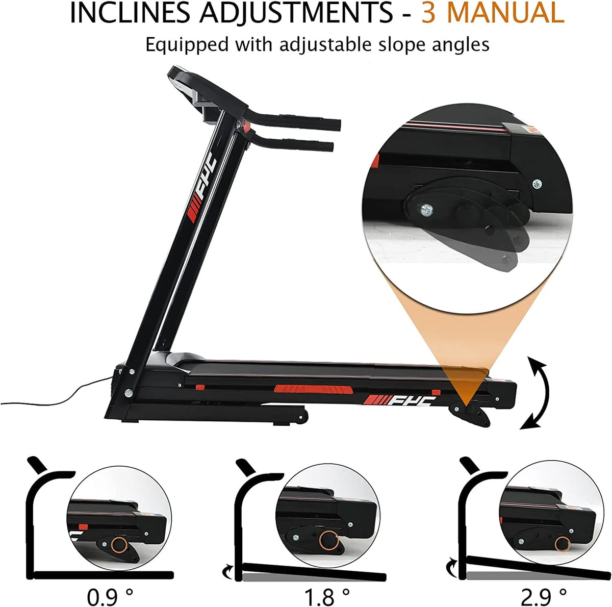 3.5HP Folding Treadmill with Incline L124