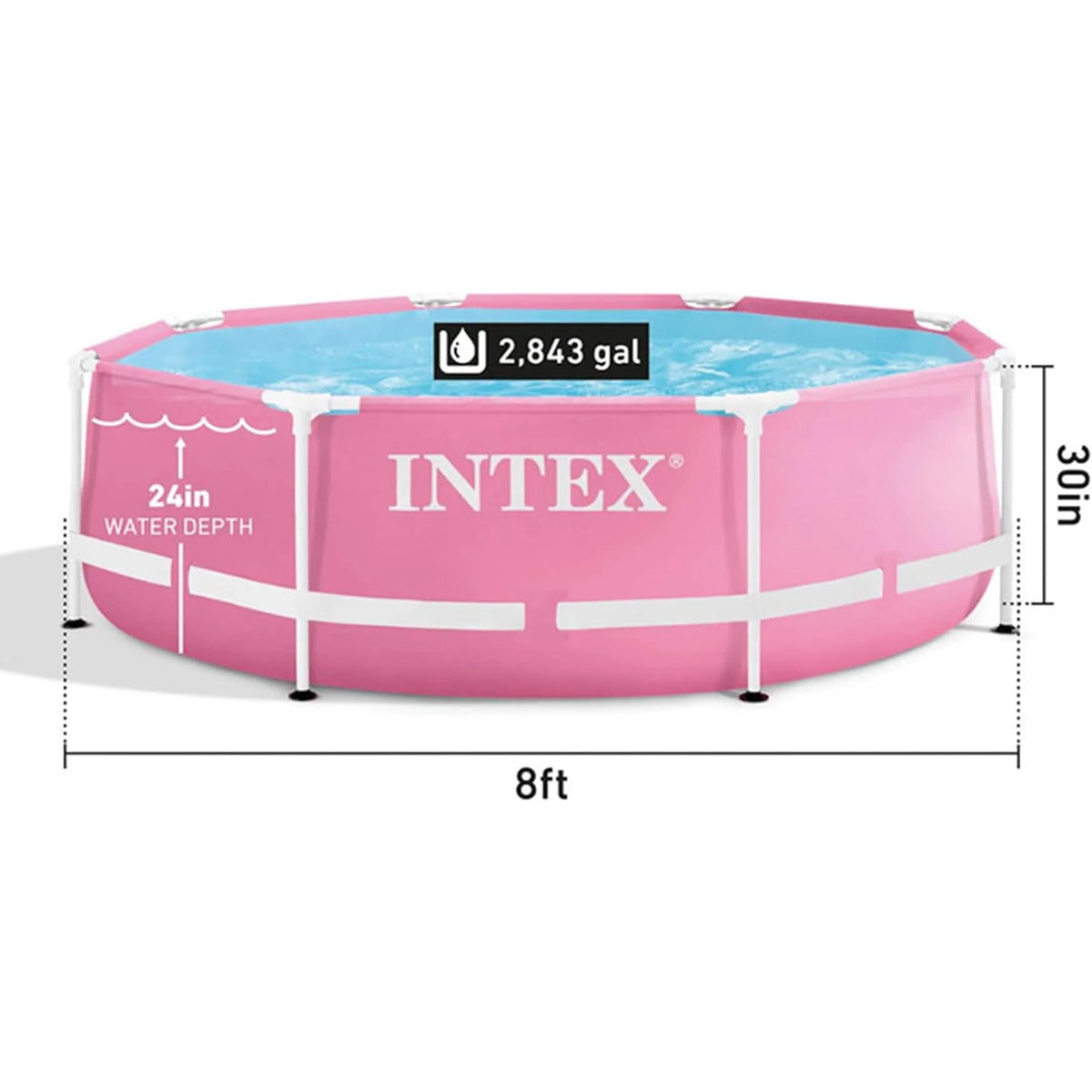 Pink 8' x 30" Above Ground Swimming Pool E196089