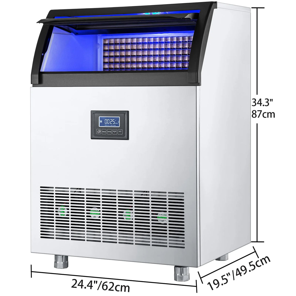 Commercial Ice Maker 200LBS/24H 55LBS Storage Q555