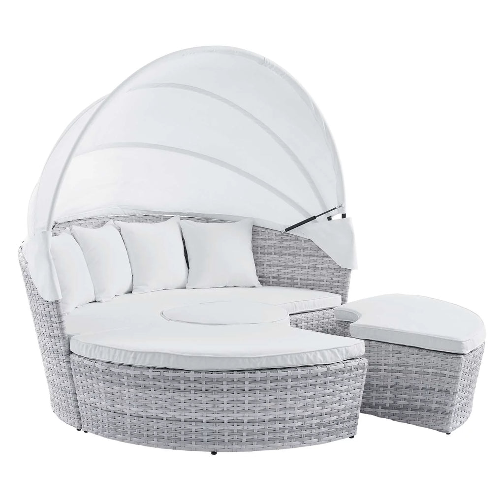 Light Gray White Outdoor Patio Daybed T676