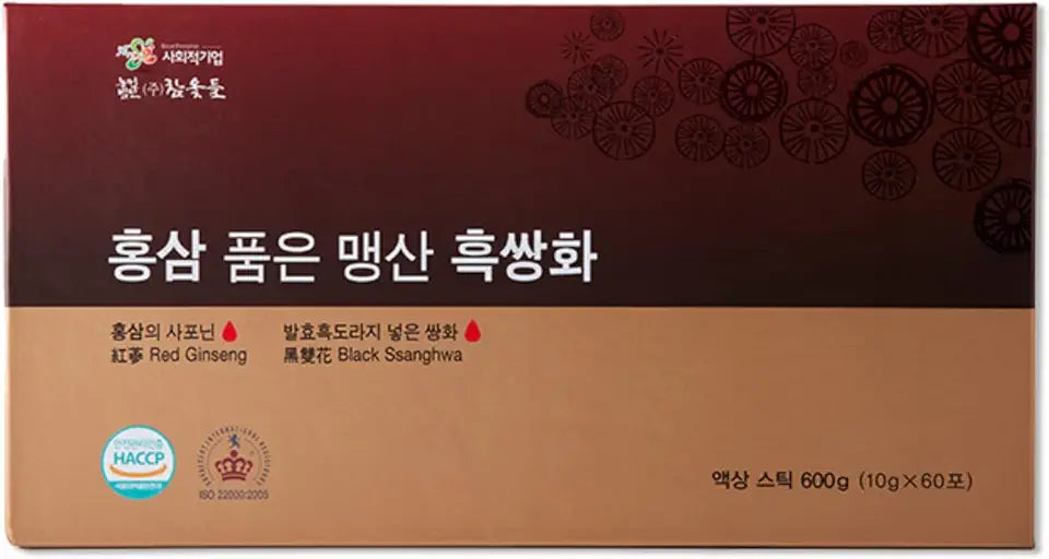 Red Ginseng Black Ssanghwa Stick Fermented Black Baloon Flower 10g x 60 Sticks N1178