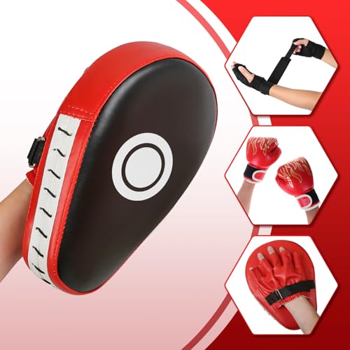 Kids Boxing Gloves and Punching Mitts Set with Hand Wraps E3746