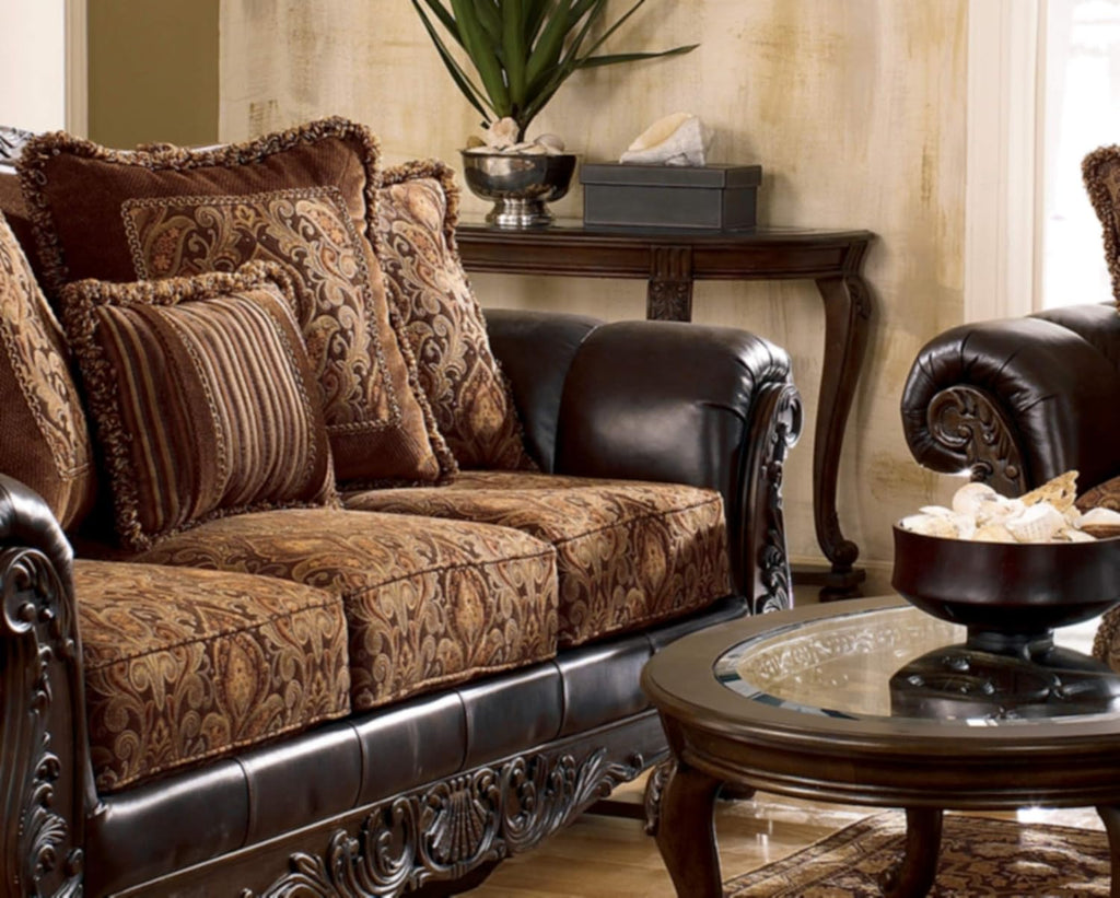 Dark Brown Glass Top Sofa Table K59332