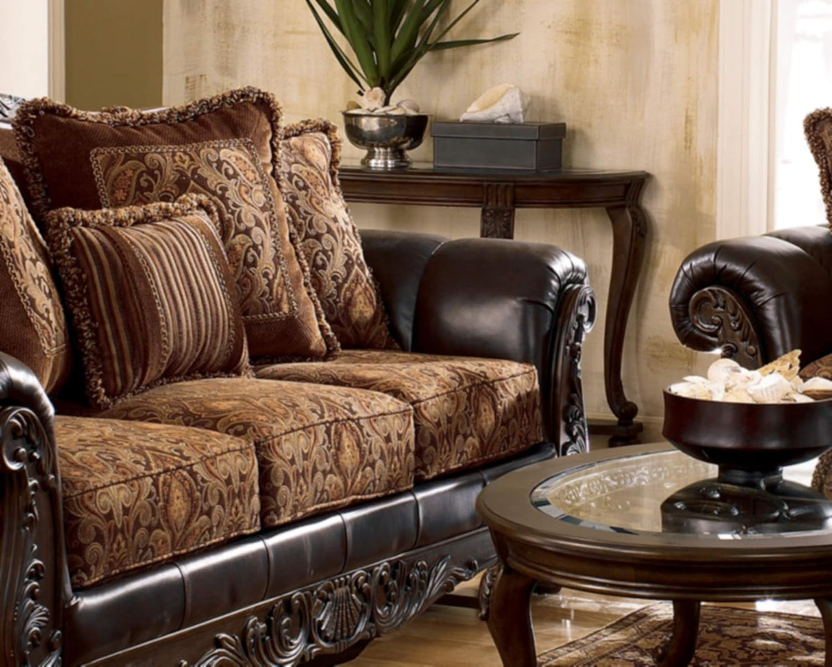 Dark Brown Glass Top Sofa Table K59332