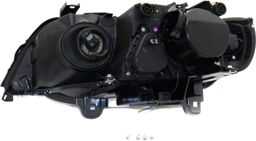 For BMW X5 Headlight Pair Driver and Passenger Side Black Housing M126855