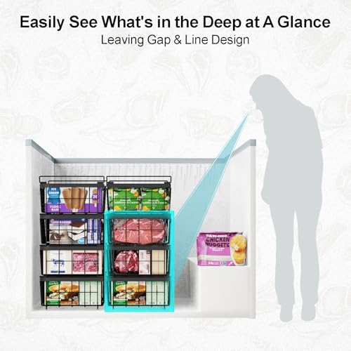 Black 4 Pack Expandable Stackable Freezer Organizer Bins E19112