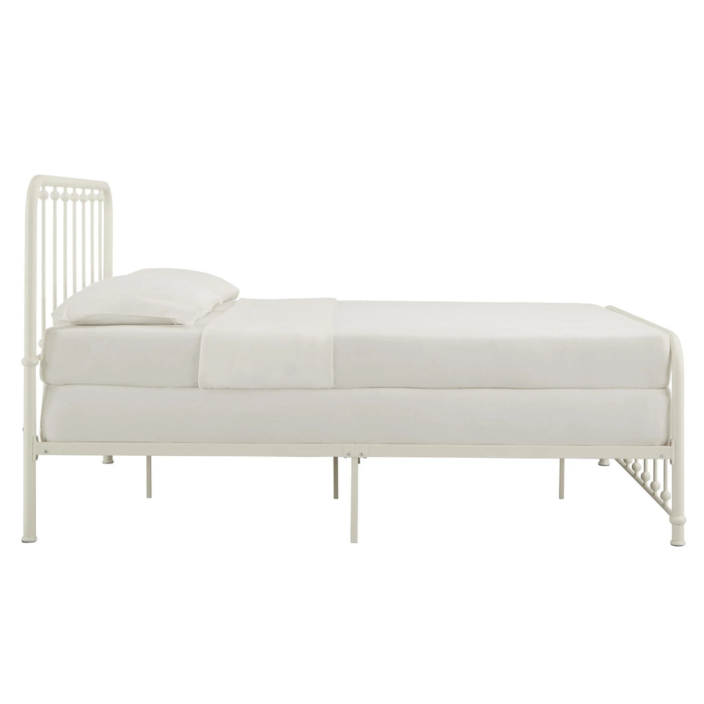 White Metal Platform Full Bed V667627