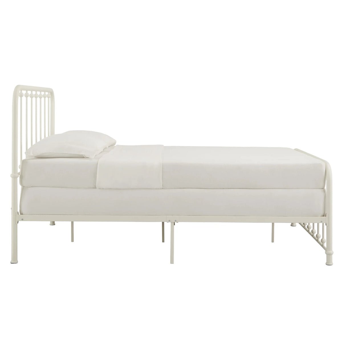 White Metal Platform Full Bed V667627