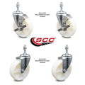 5 inch Nylon Wheel Swivel Caster Set 2 Brakes V6904