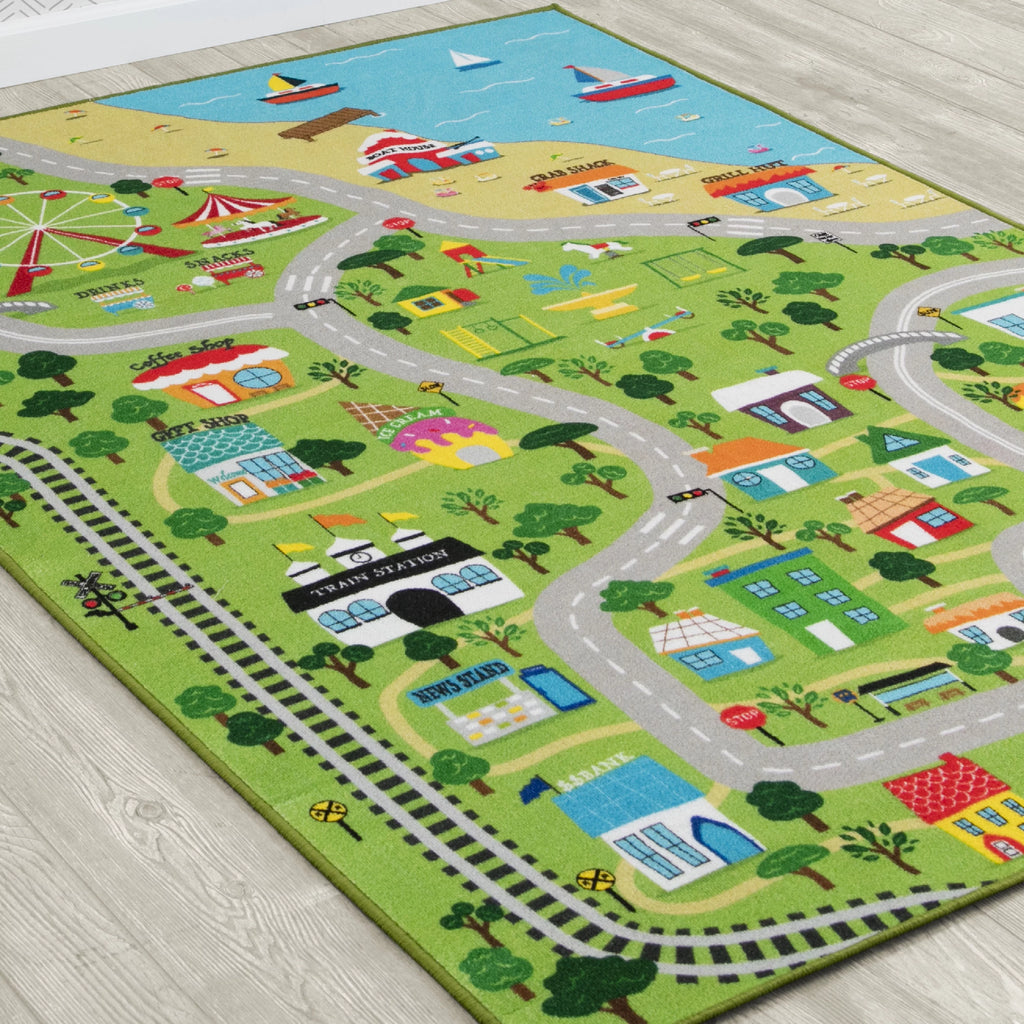 Kids Extra Large Road Map Activity Rug O8661