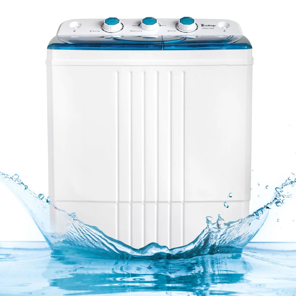 20LBS Portable Compact Twin Tub Washing Machine Washer Dryer, Blue X205
