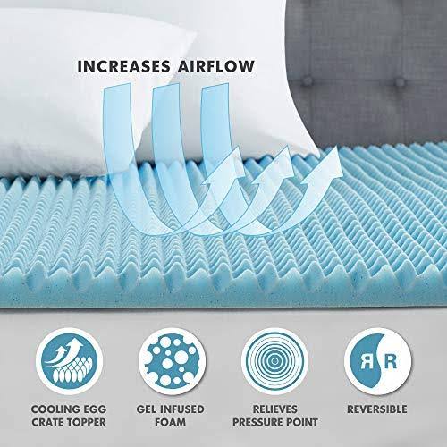 Blue California King Gel Memory Foam Topper F13611