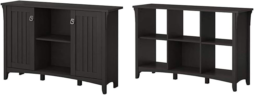 Vintage Black Accent Storage Cabinet with Doors Q486