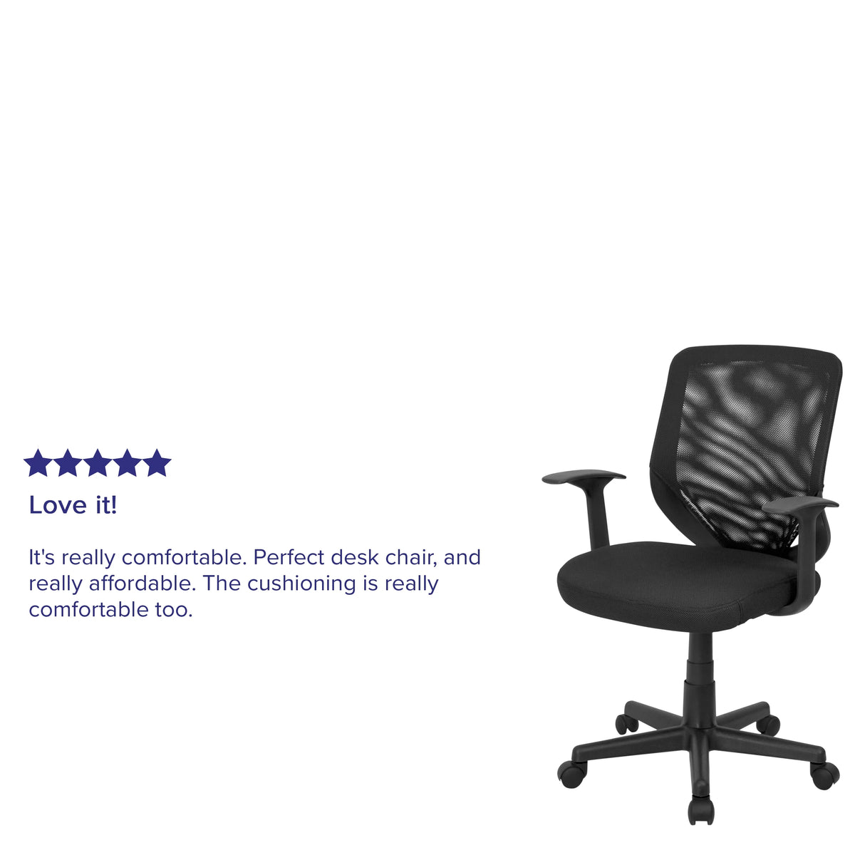 Black Mesh Swivel Task Office Chair with T-Arms Q619