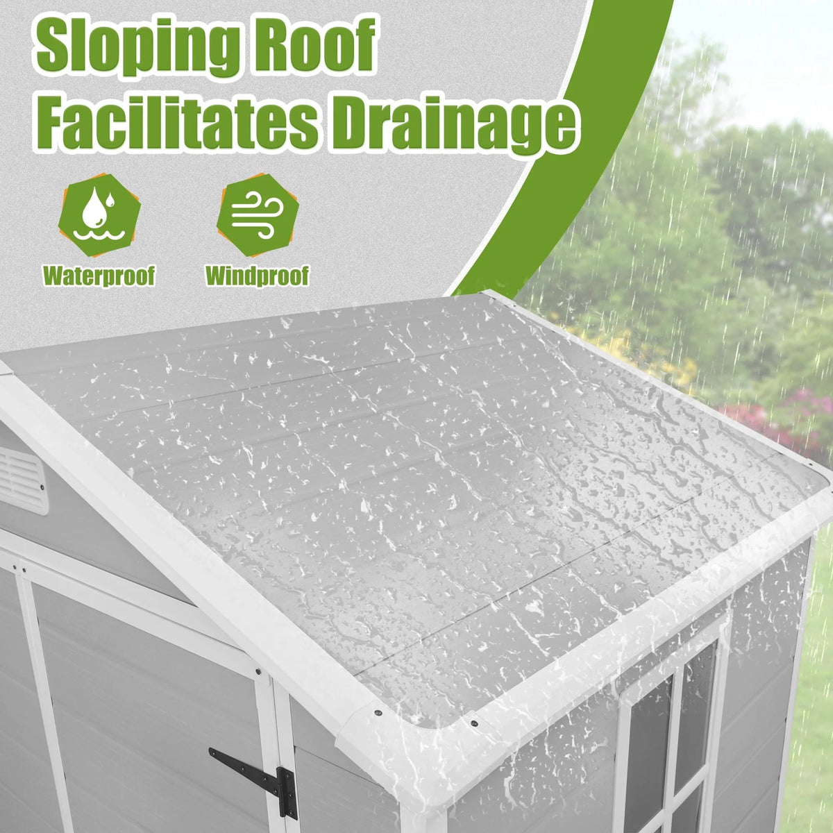 6' x 4.4' Plastic Outdoor Storage Shed with Reinforced Floor Z907