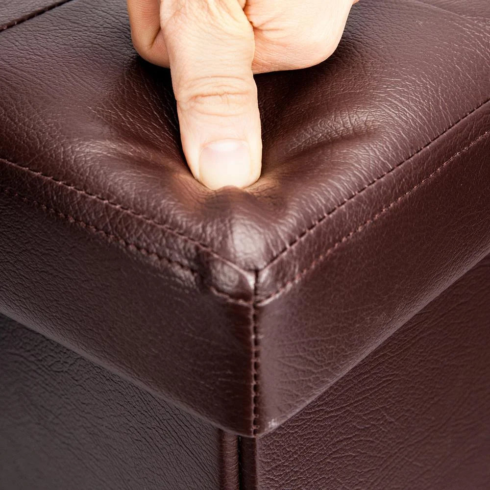 Folding Storage Cube Ottoman Brown J93683