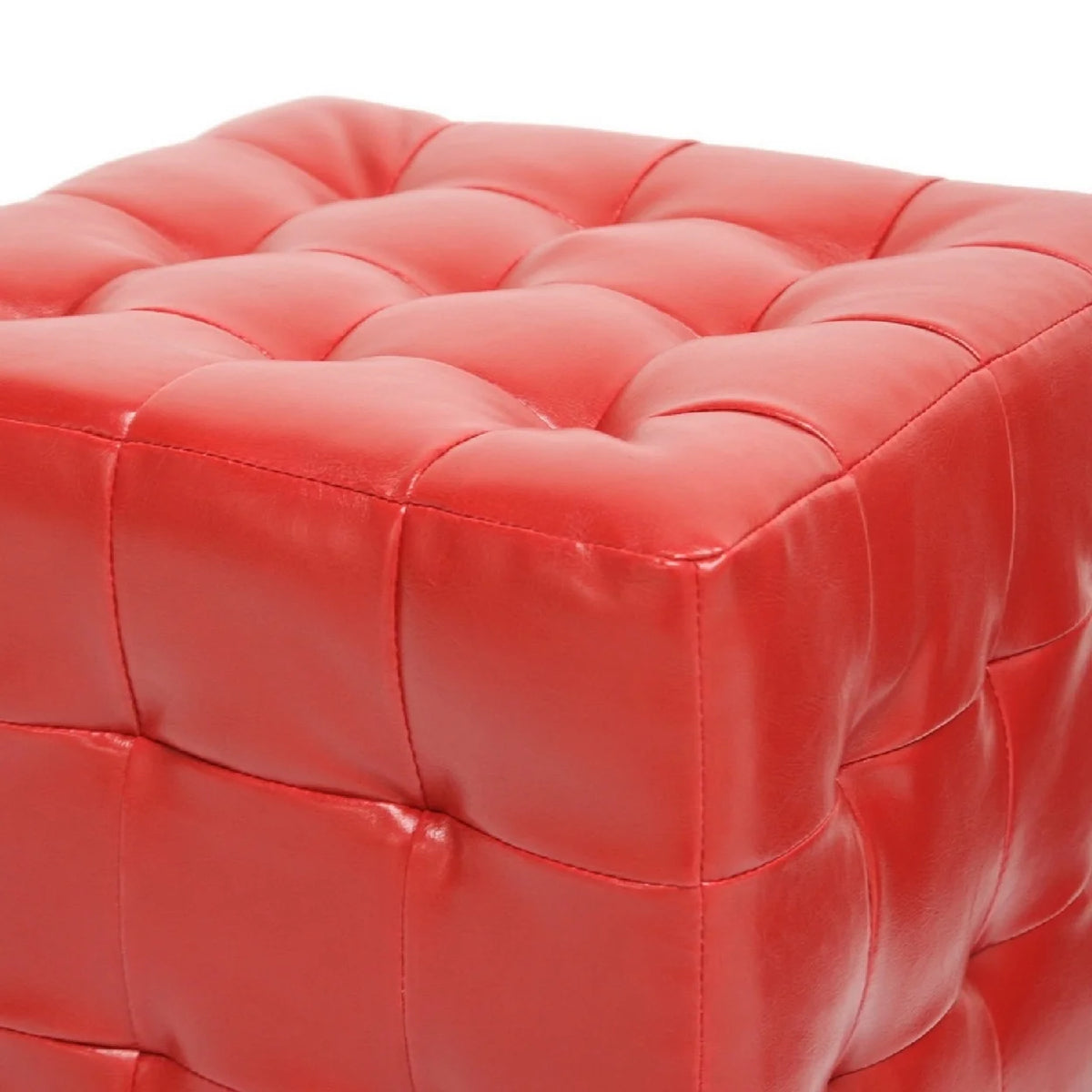 Red Modern Cube Ottoman Set of 2 F348647