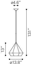 Rose Gold Ceiling Lamp U482