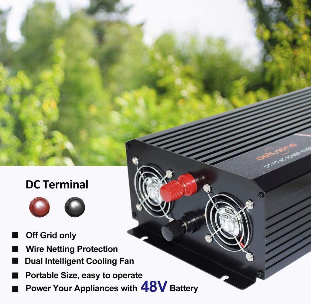 2000W Pure Sine Wave Power Inverter 12v DC to AC 120v Converter D477