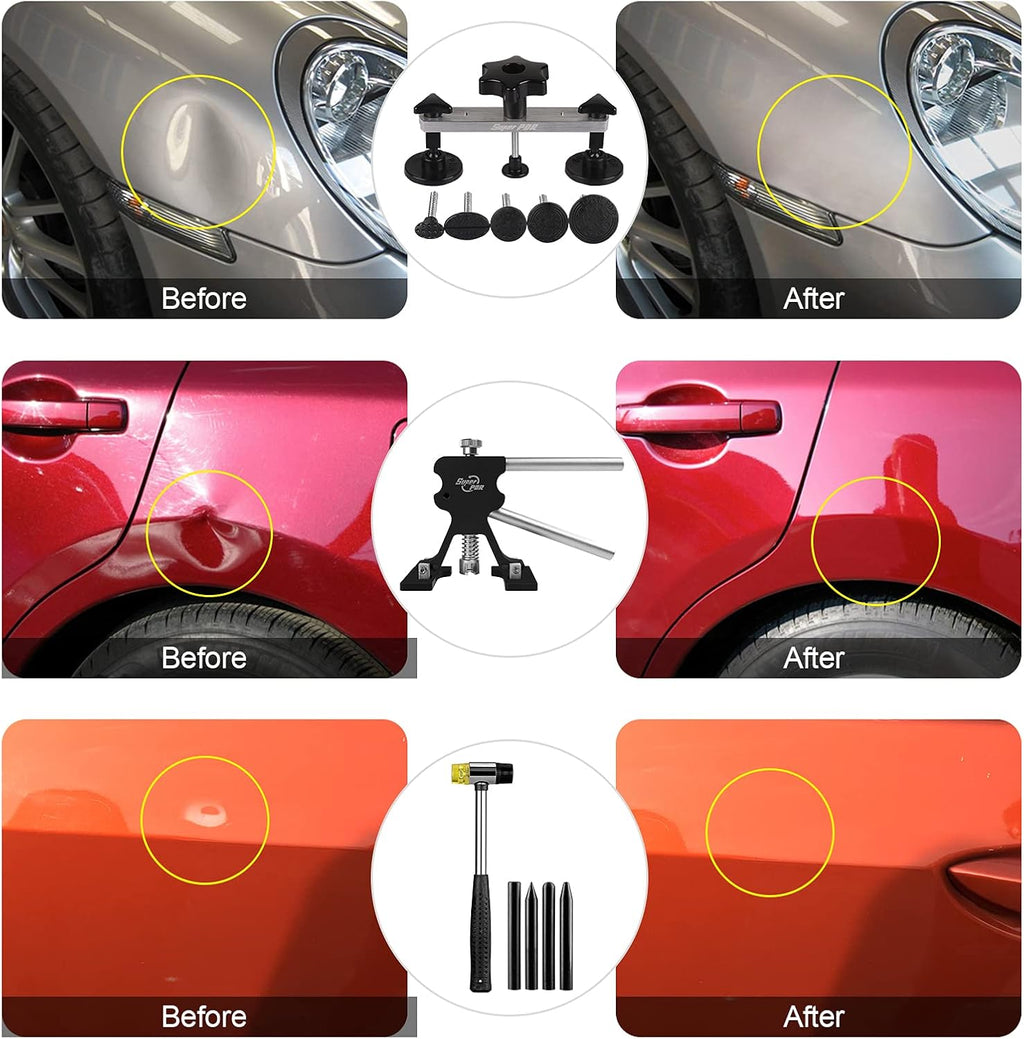 Auto Body Dent Remover Tools with LED Light Board and Storage Bag D65814