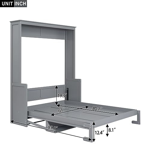 Queen Size White Murphy Bed Cabinet with Closet Z301185