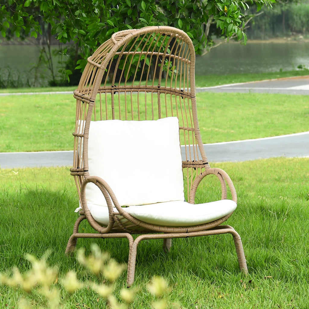 Oversized Wicker Egg Chair with Steel Frame G613