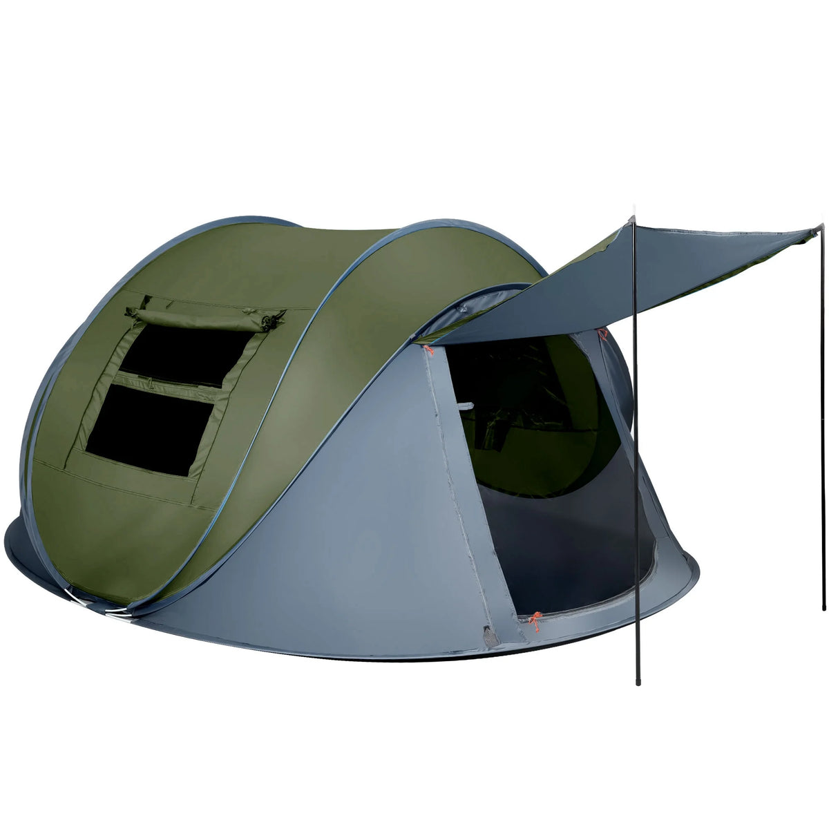 6 Person Pop up Tent 2 Doors Green I807981