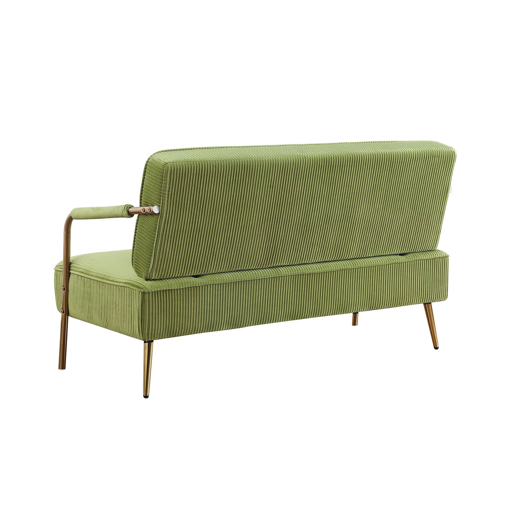 Olive Green Velvet Upholstered Loveseat E95744