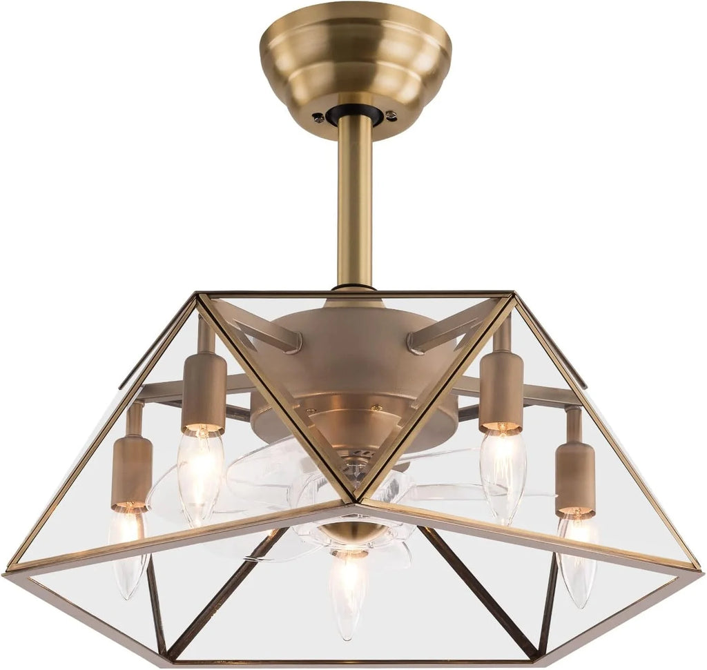 18.5'' Caged Ceiling Fan with Lights Remote Control I455