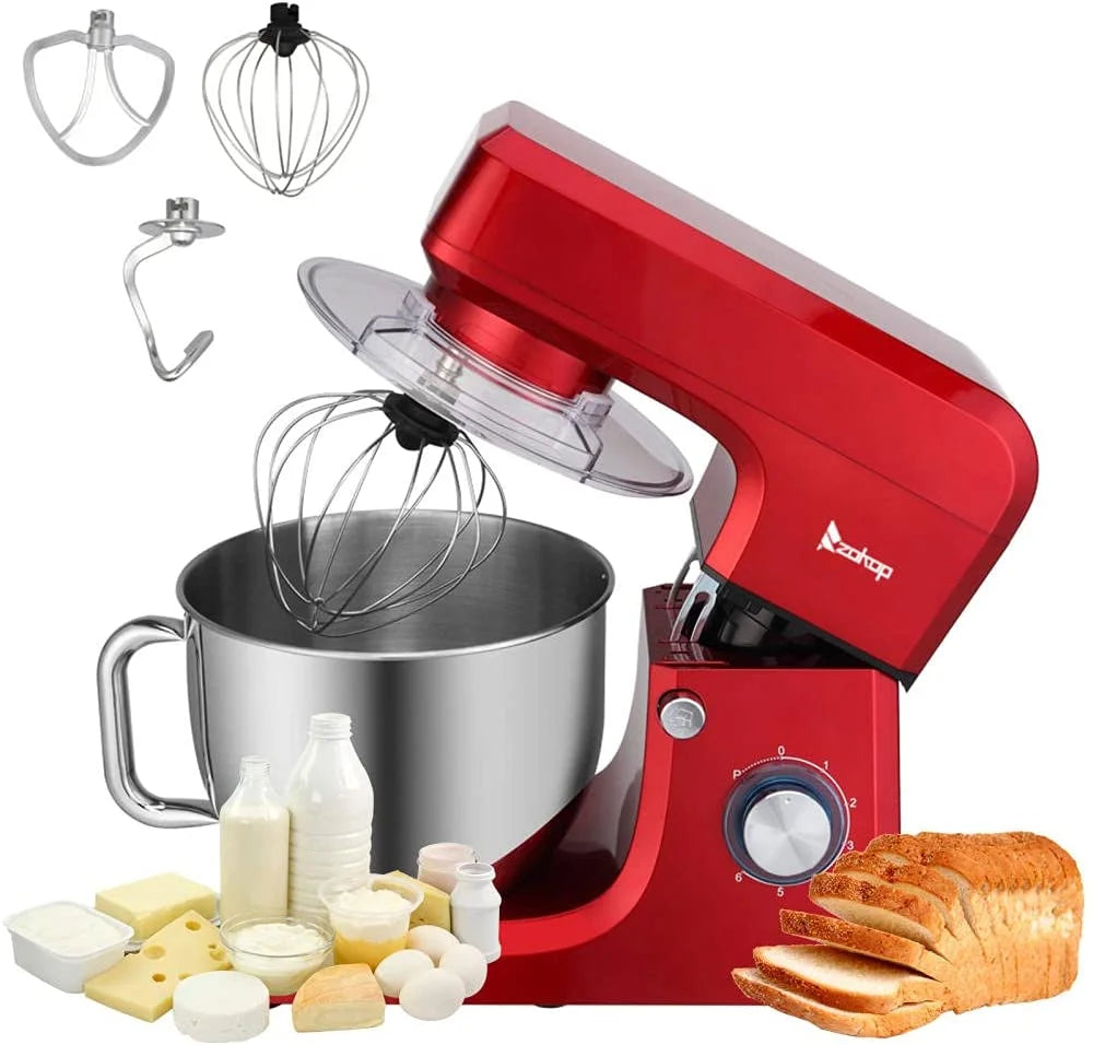 7.5QT 6-Speed Tilt-Head Electric Stand Mixer with Stainless Steel Bowl, Red V483