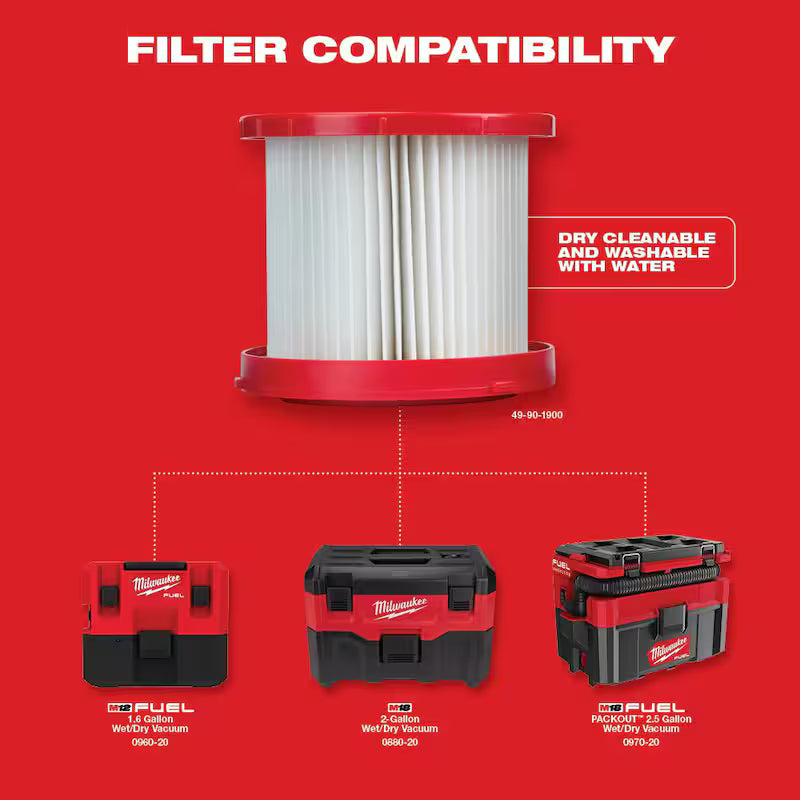 12-Volt Cordless 1.6 Gal. Wet/Dry Shop Vacuum with 3 Pk Fleece Dust Bags Y6929