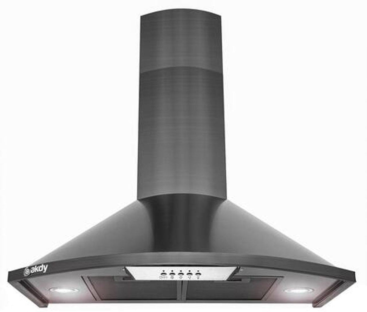 30" Wall Mount Range Hood with Mesh Filters LED Lighting in Black Stainless Steel Z45188