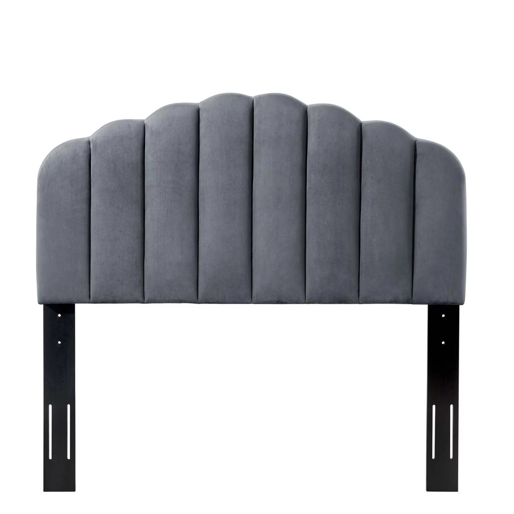 King Size Velvet Dark Grey Headboard N5254