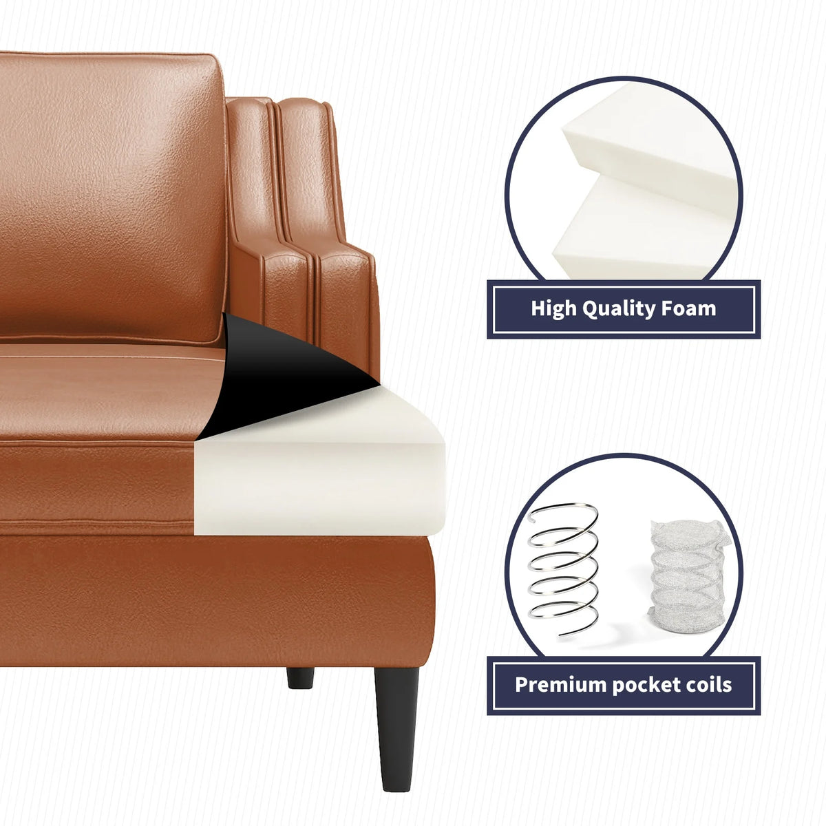 Leather Sectional Sofa with Right Facing Chaise G85050