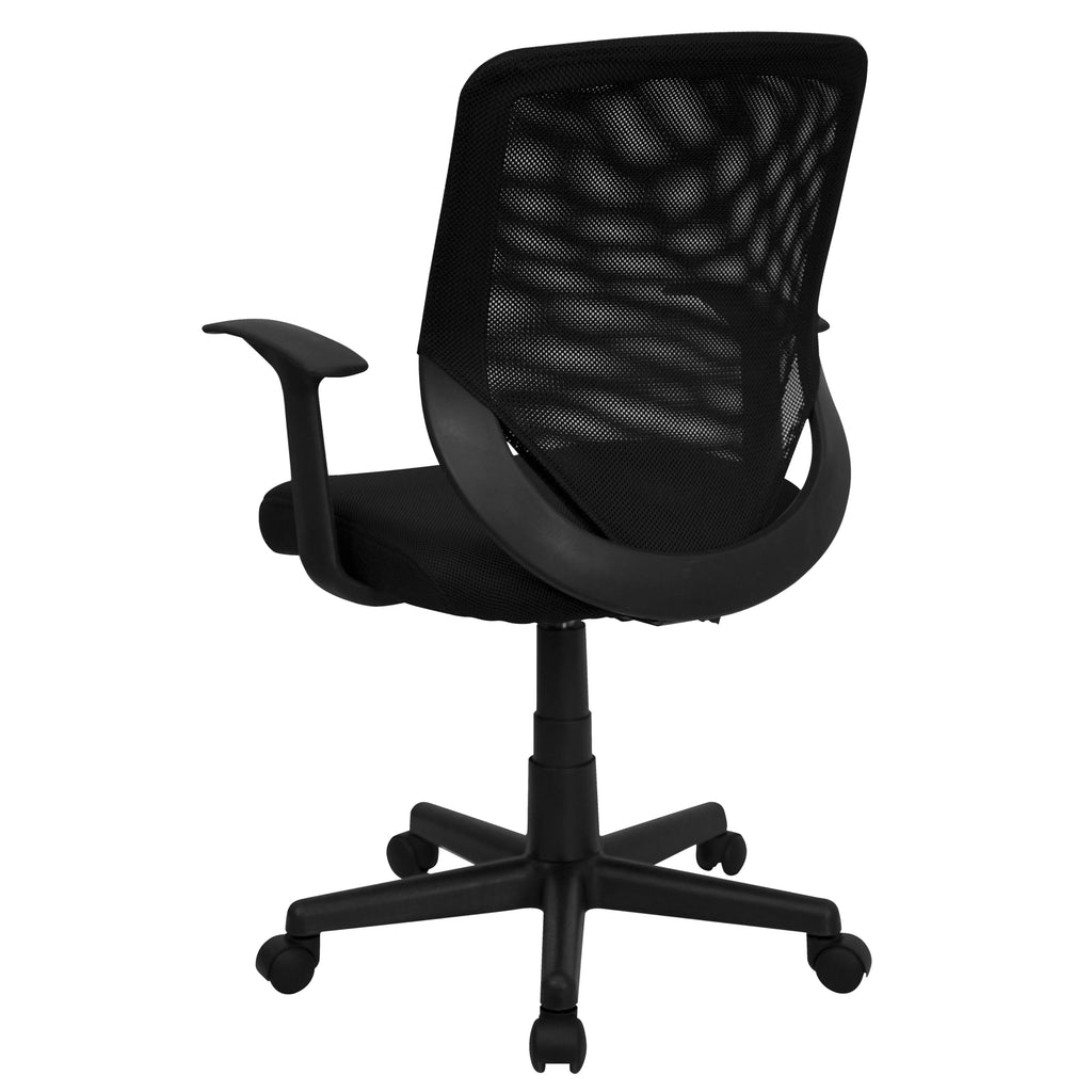 Black Mesh Swivel Task Office Chair with T-Arms Q619