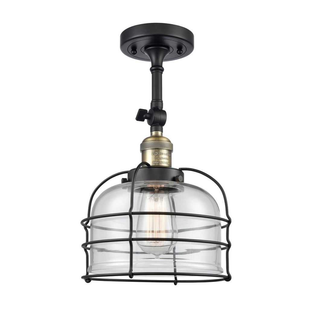 1 Light Semi-Flush Mount Black Antique Brass H809
