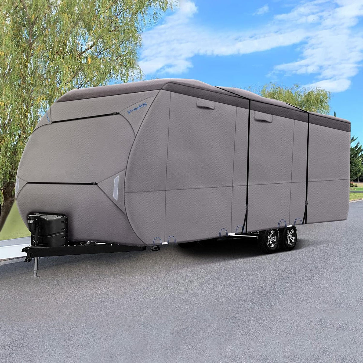Waterproof 500D Travel Trailer Cover with 4 Tire Covers E63218