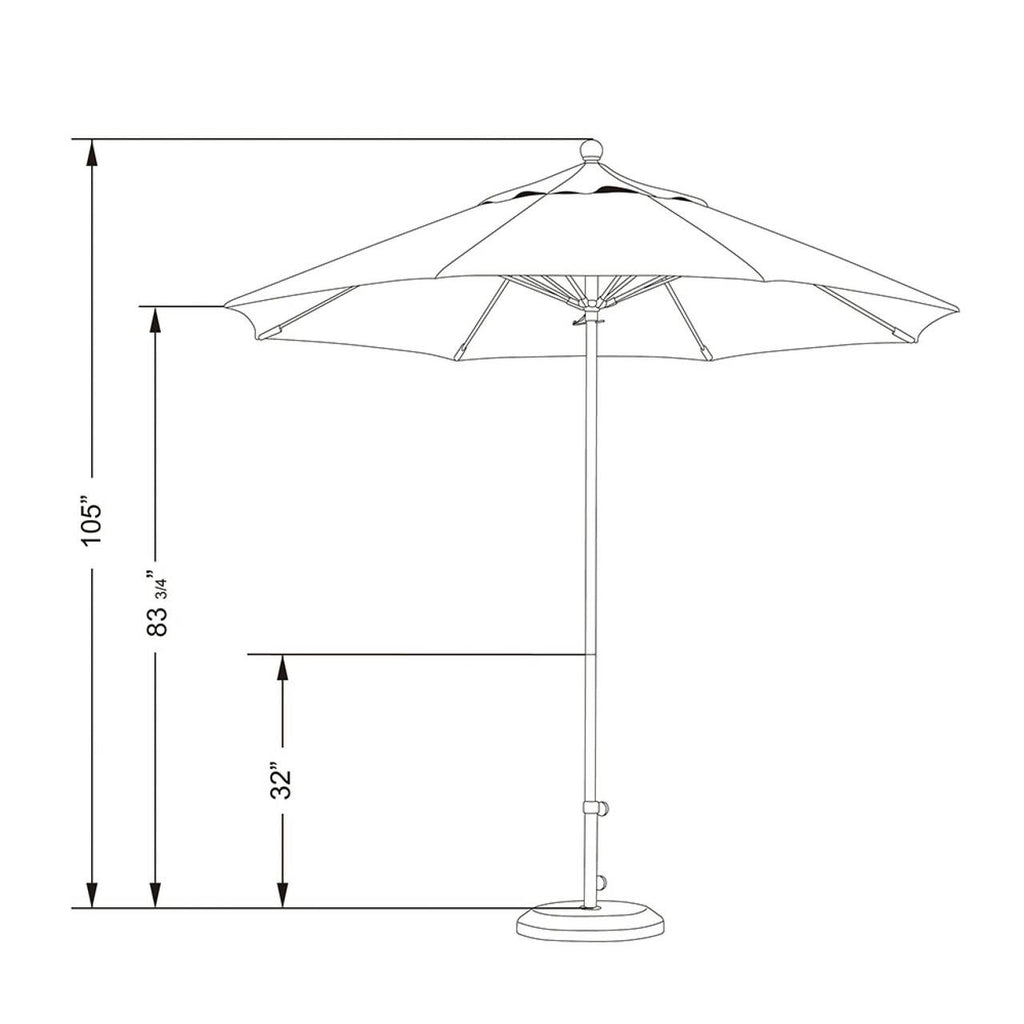 9' Fiberglass Market Umbrella V6137